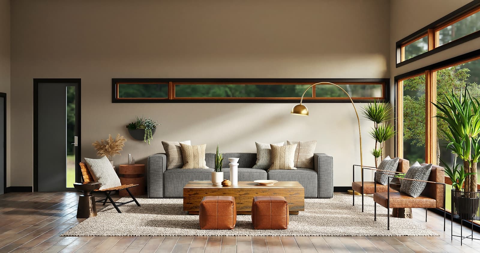 Intérieur chaleureux, mis en valeur pour la vente